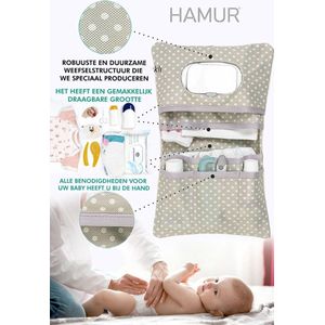 HMR-Luier organizer tas voor baby's-Waterafstotende luiertas met blad print-handig voor op reis-Verzorgingstas voor het verschonen van baby's