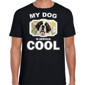 Sint bernard honden t-shirt my dog is serious cool zwart - heren - Sint bernards liefhebber cadeau shirt XXL