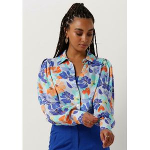 Jansen Amsterdam Wp764 Printed Blouse Long Puffed Sleeve Dames - Jurken - Roest - Maat XS