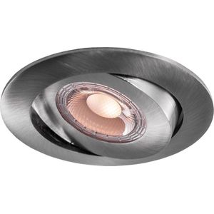 Thorgeon LED Downlight 5W Tri-Color Inbouwspot Wit Binnenverlichting - 70-75 mm Brushed Nickel