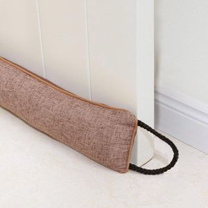 Onderdeur tochtstopper 91 cm windstopper voor deur en raam verzwaarde Franse tochtstopper voordeur slang geluidsblokkering voor neerdeur met ophanglussen - bruin