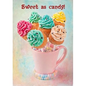 Lolly Snoep Cupcake Sweet As Candy Strijk Applicatie 7.1 cm / 10.2 cm / Multicolor