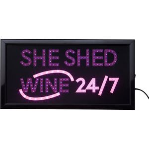 Led bord -  She-Shed - led sign - Led bord womancave- Light box - Led verlichting - Bar accessoires - Bar/cafe - Led lampjes - Roze - Paars - Led borden - Cave & Garden