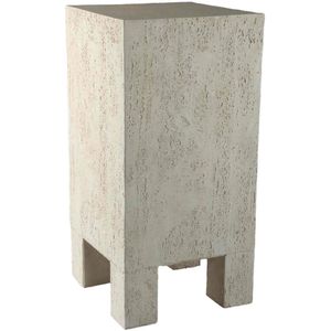PTMD Bijzettafel Chandar - 38x38x77 cm - Magnesium - Creme