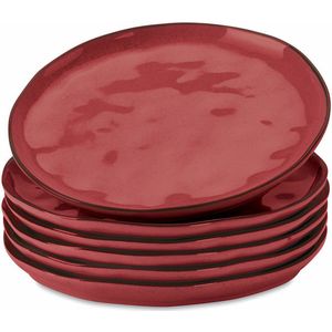 LOBERON Dessertbordjes set van 6 Biarré rood