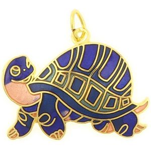 Behave Hanger schildpad blauw emaille 3 cm