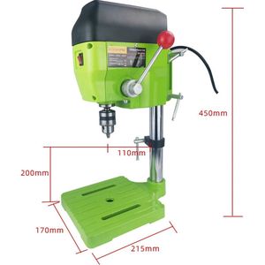 Allsome - BG-5166A - Tafelboormachine - Variabele Snelheid - Werktafel - kantelbaar - Dieptestop - Kolomboormachine - Tafelkolomboormachine - 480W - 1-10mm - 60Hz - Groente