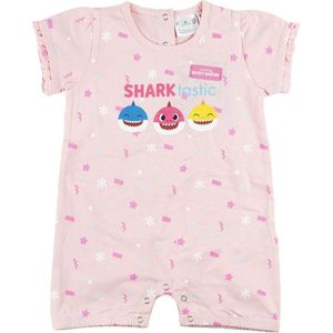 Baby Shark - baby /peuter- meisjes - kraamcadeau - romper - boxpak - Jersey katoen - roze - maat 62/68 (3-6mnd)