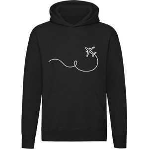 Vliegtuig Hoodie | vliegen | spoor | lijn | Unisex | Trui | Sweater | Capuchon