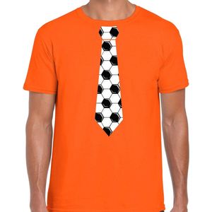 Oranje t-shirt voetbal stropdas Holland / Nederland supporter voor heren tijdens EK/ WK S