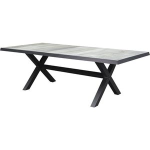 New Delhi dining tuintafel 224x103xH72,5 cm met kruispoot antraciet