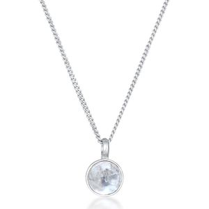 Elli PREMIUM Dames Halsketting Dames Solitaire Hanger Klassiek met Maansteen in 925 Sterling Zilver
