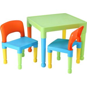 Kinder multi-gekleurde tafel en 2 stoelen Set