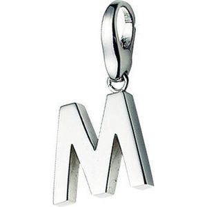 Giorgio Martello zilveren letter M bedel | charm | 925/000 sterling zilver | met karabijn slot | past direct aan bedelarmband