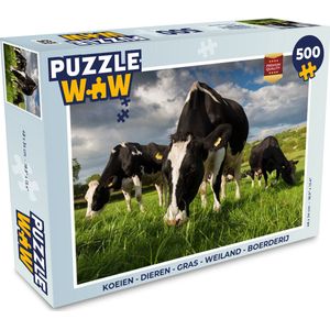 Puzzel Koeien - Dieren - Gras - Weiland - Boerderij - Legpuzzel - Puzzel 500 stukjes
