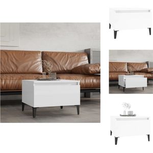 vidaXL Bijzettafel - Hoogglans wit - 50 x 46 x 35 cm - Industriële stijl - Tafel
