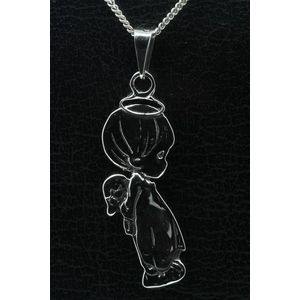 Zilveren Baby als engel ketting hanger