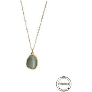 Soraro Agaat Edelsteen Ketting | Agaat Edelsteen | Goldplated | Goudkleurig | Vrouwen Sieraden | Dames Ketting | Vrouwen Ketting