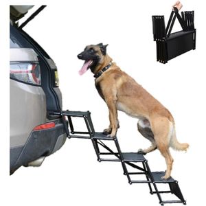Viervoetjes - Viervoetjes HondenTrap Voor Auto - Honden Trap Auto Instap - Hondenloopplank - Zwart