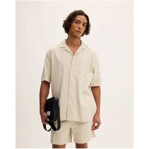 The GoodPeople - Overhemd Beige The Goodpeople Slin Korte Mouw Overhemd Beige 25010203