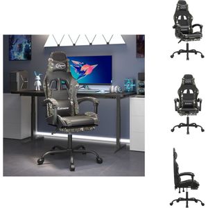 vidaXL Gamingstoel - Gamingstoelen - Televisiestoel - Racingstoel - Gamestoel draaibaar met voetensteun kunstleer zwart&camouflage