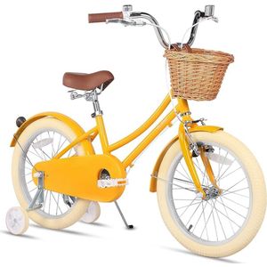 Meisjesfiets Cruiser Hybride Stadsfiets met Shimano 6 Versnellingen – 20/24/26 Inch Wielen – Lichtgewicht Kinderfiets met Rieten Mand – Comfortabel Zadel – Fiets voor Meisjes vanaf 6 Jaar – Verkrijgbaar in Meerdere Kleuren - 20 inch