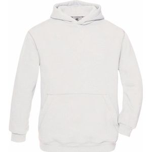 Witte katoenmix sweater met capuchon voor jongens 98/104