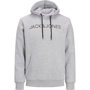 JACK&JONES JJHUGO FLOCK SWEAT HOOD PLS GRIJS MAAT 8XL PLUSSIZE