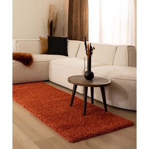 Hoogpolig vloerkleed shaggy Trend effen - terracotta 80x250 cm