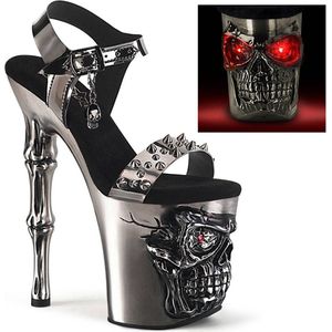 Pleaser - RAPTURE-812-LT Sandaal met enkelband, Paaldans schoenen - US 7 - 37 Shoes - Chroomkleurig