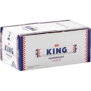 King Pepermunt snoep doos - Verfrisser mint smaak - Showdoos voordeelverpakking met 36 rollen à 44 g - Pepermuntjes