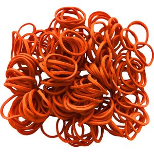 100g - Elastiek - oranje - diameter 15mm - breedte 1,5mm - in zak - ca 600 stuks