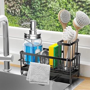Gootsteenorganizer van roestvrij staal 304 met afneembare afvoerbak - Afvoergarnituur - Voor gootsteen aanrecht