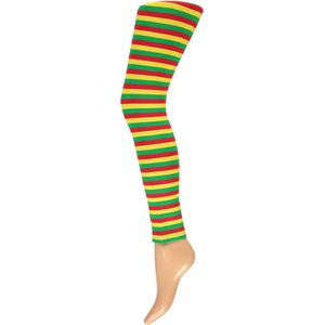 Apollo - Legging Dames - Stripes - Rood/Geel/Groen - Maat S/M - Limburg - Legging Limburg- Legging - Feestlegging - Legging carnaval - Legging meisje