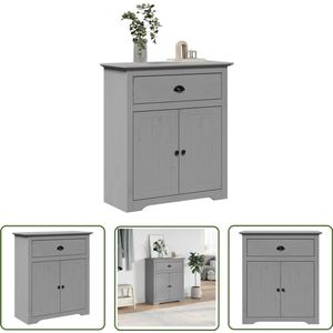 The Living Store Gangkast BODO 80x35x90 cm grijs - Gangkast - Dressoir - Opbergkast - Binnenhuisdecoratie - Houten Meubel