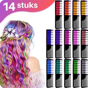 JT Products Haarkrijt Inclusief Kam – 14 Kleuren - Haar Krijt Voor Kinderen - Haarkrijt Inclusief Kam - Hair Chalk – Haarverf – Haarmascara - Kinderfeestje – Feestje - Carnaval