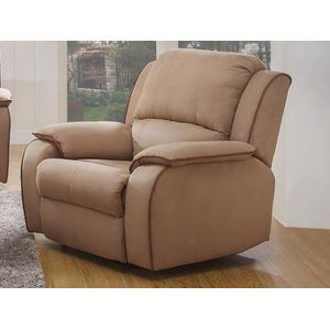 Relaxfauteuil microvezel HERNANI - Taupe L 100 cm x H 99 cm x D 96 cm