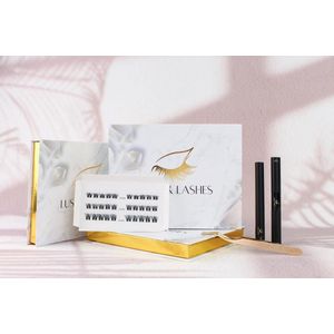 Lushandlashes / Luxe DIY Wimperextension Starters Pakket / nep wimpers / nepwimpers nauurlijke look / incl. bond, sealer, remover en tweezer / 10, 12 en 14 mm / meerdere keren te gebruiken