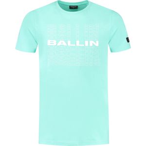 Ballin Amsterdam - Heren Slim fit T-shirts Crewneck SS - Dark Mint - Maat S