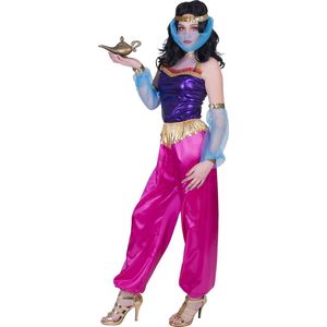 Funny Fashion - 1001 Nacht & Arabisch & Midden-Oosten Kostuum - Paars Roze Verlokkelijk Zwoel Harem Buikdanseres - Vrouw - Paars, Roze - Maat 40-42 - Carnavalskleding - Verkleedkleding