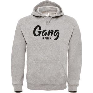 Wintersport hoodie grijs L - Gang is alles - zwart - soBAD. | Foute apres ski outfit | kleding | verkleedkleren | wintersporttruien | wintersport dames en heren
