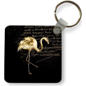 Sleutelhanger - Uitdeelcadeautjes - Flamingo - Goud - Letters - Plastic