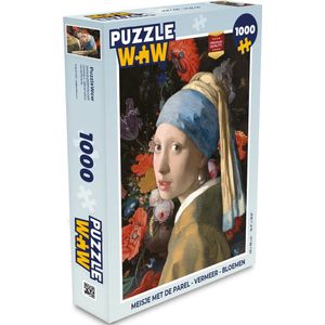 Puzzel Meisje met de parel - Vermeer - Bloemen - Legpuzzel - Puzzel 1000 stukjes volwassenen