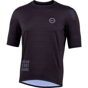 Nalini Heren Fietsshirt korte mouwen - Casual wielrenshirt Zwart - LOGO SHIRT Black - XXL