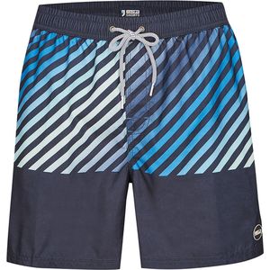 Happy Shorts Zwemshort Heren Water Colour Stripes Blauw - Maat L - Zwembroek