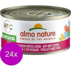 Almo Nature Natvoer voor Katten - HFC Natural - 24 x 70g - Kip en Lever - 24 x 70 gram