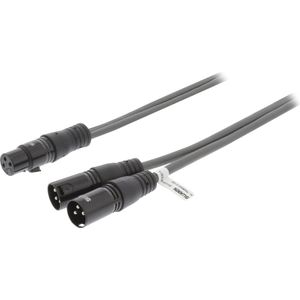 Sweex 1x XLR (v) - 2x XLR (m) audiokabel - 1,5 meter