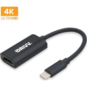 Drivv. USB C naar HDMI Adapter - Ondersteunt 4K @60Hz - Type C to HDMI - Thunderbolt 3 - Zwart