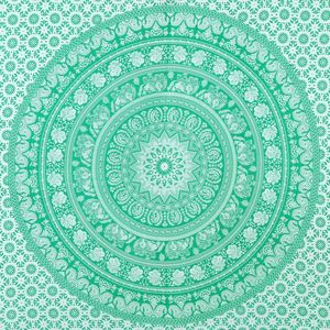 Olifant Mandala wandtapijt - boho Bohemian decor wandkleed hippie wandkleden mandala stof - 213 x 137 cm - groen