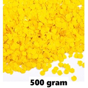 500 gram confetti rond 1cm geel - papier - Thema feest festival party verjaardag